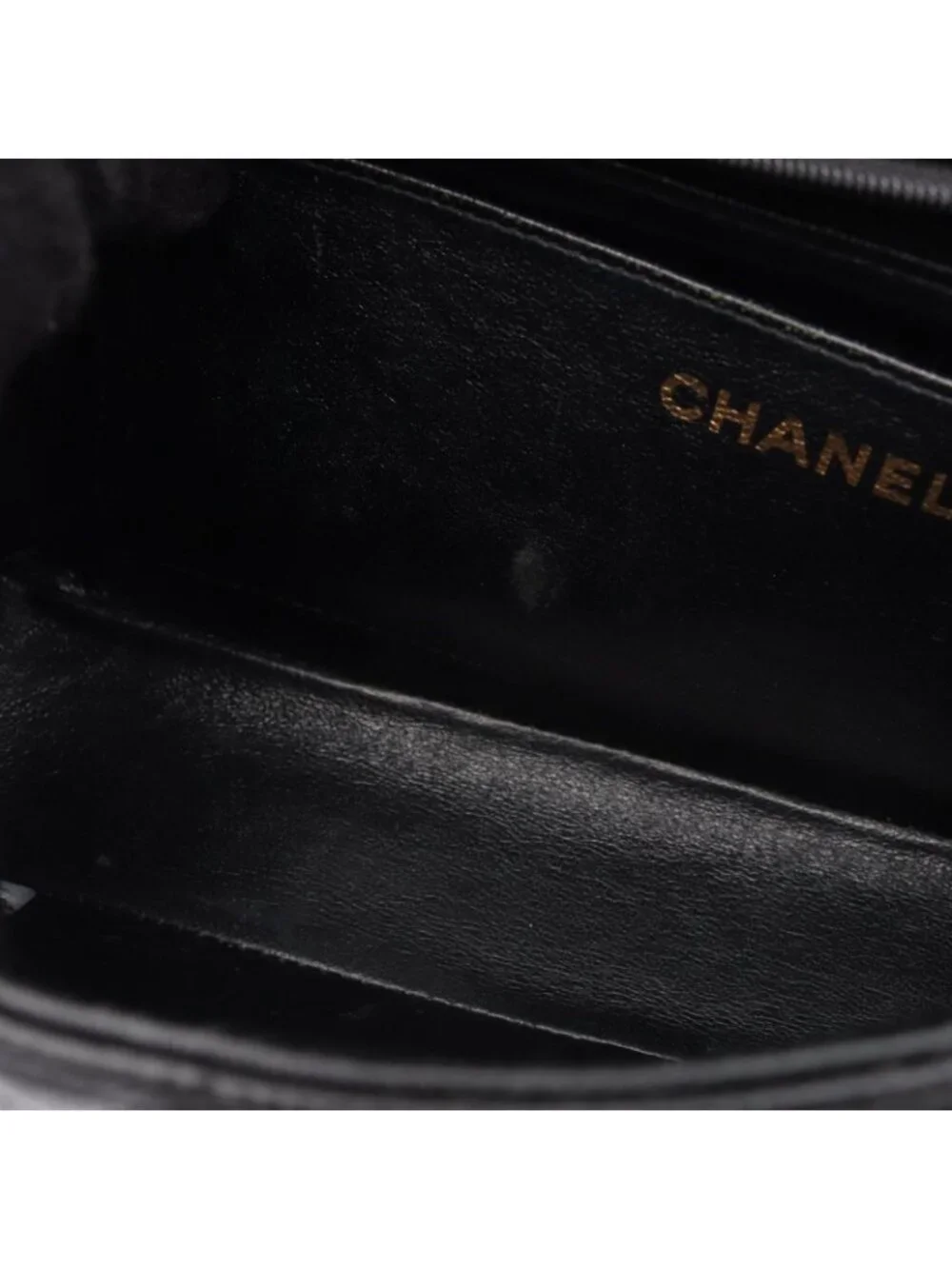 Chanel Shoulder Bag Quilted Single Flap Plastic Chain Black Caviar